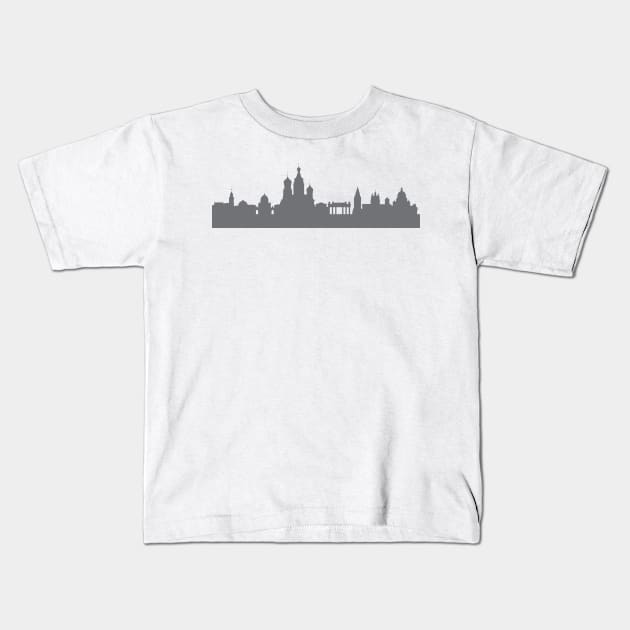 Saint Petersburg in gray Kids T-Shirt by 44spaces